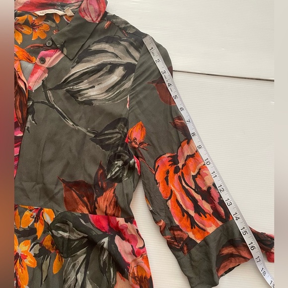 Soft Surroundings Provencia Green Floral Dress Handkerchief Hem Size PL - Picture 12 of 12